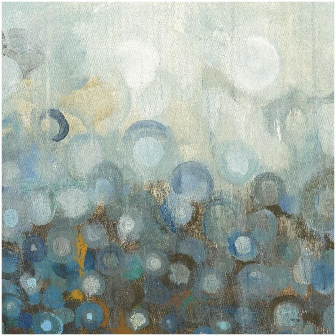 Blue and Bronze Dots VIII -Paper Art-32&quotx32"