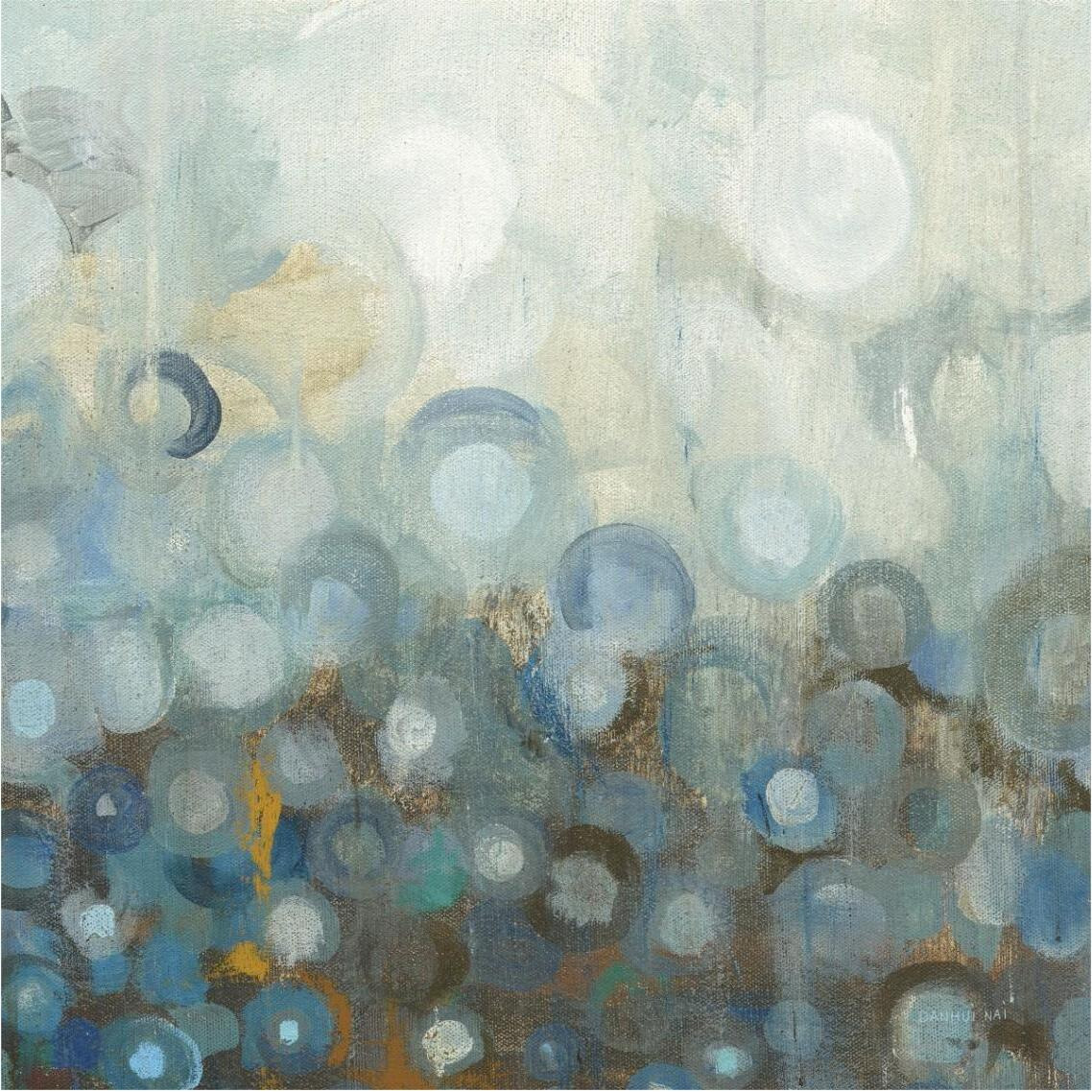Blue and Bronze Dots VIII -Paper Art-38&quotx38"
