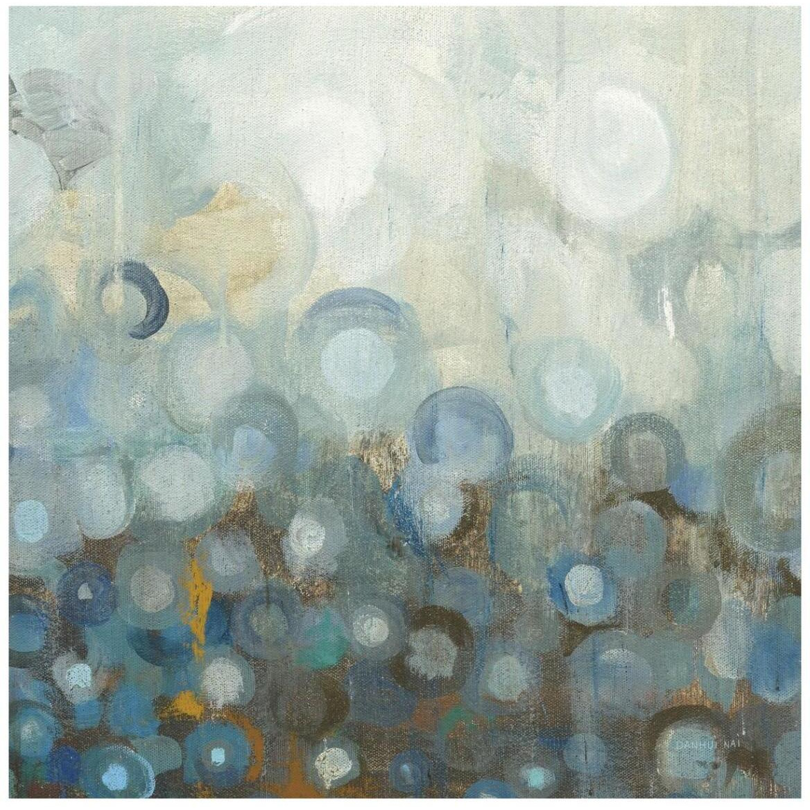 Blue and Bronze Dots VIII -Paper Art-42&quotx42"