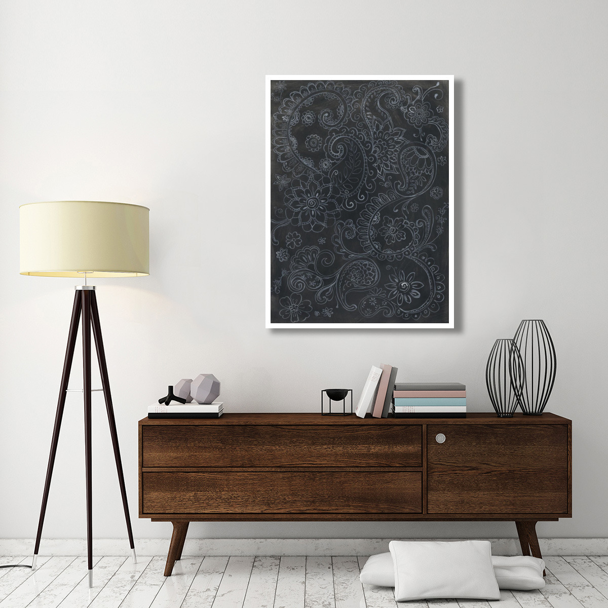 Paisley Swirl -Paper Art-38&quotx50"