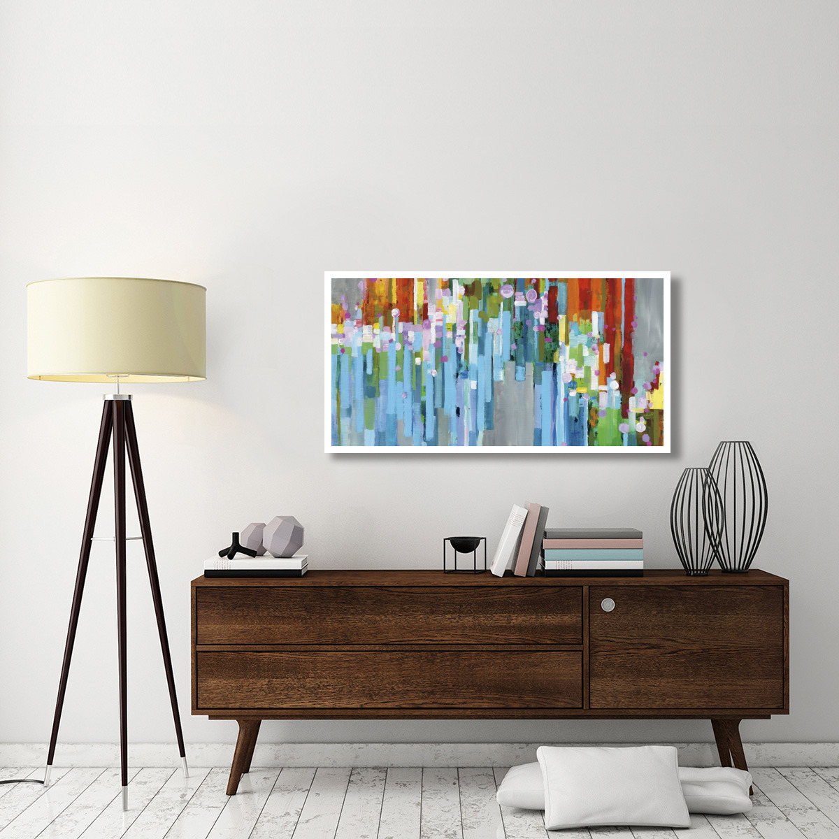 Rainbow of Stripes Square -Paper Art-50&quotx26"