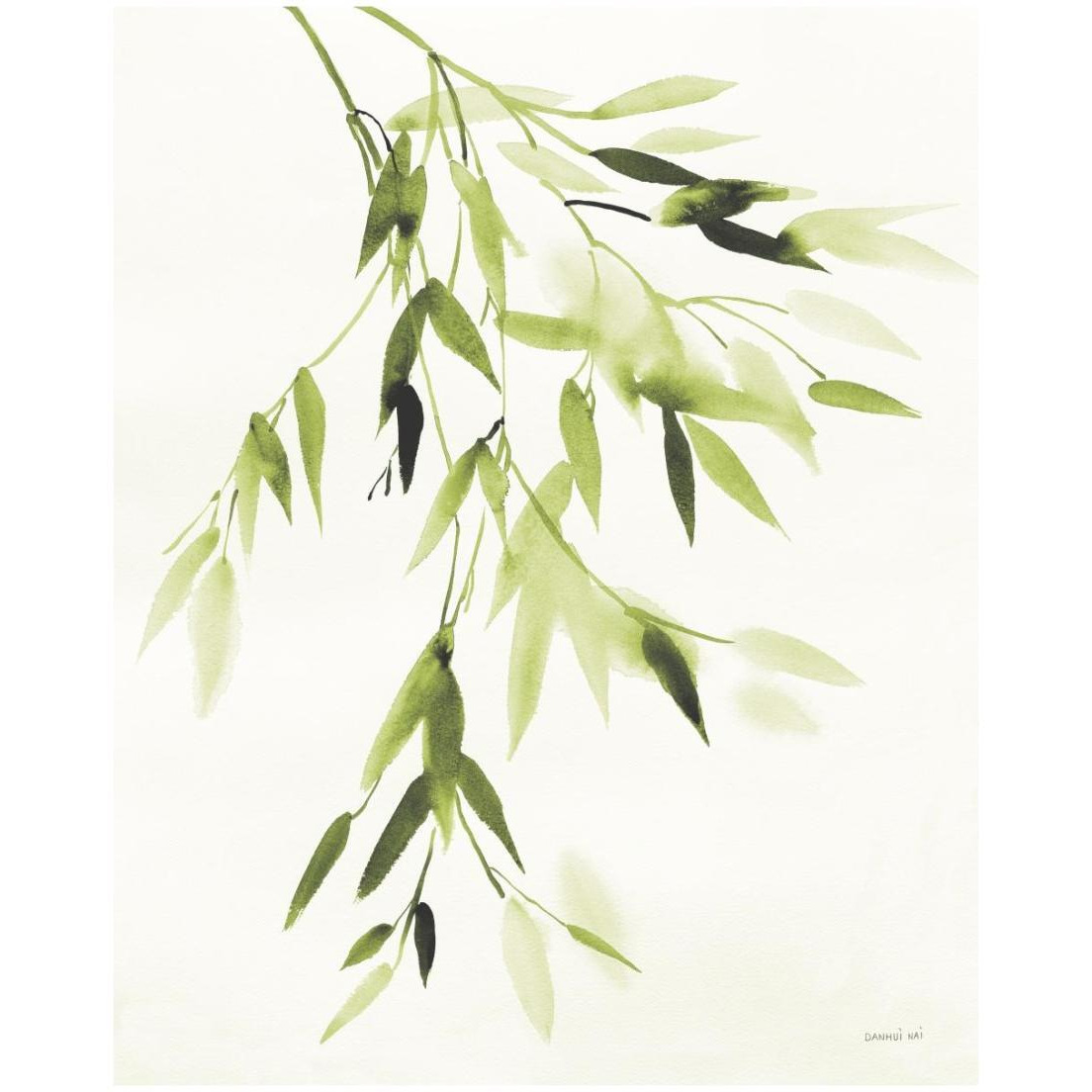 Bamboo Leaves IV Green -Paper Art-18&quotx22"