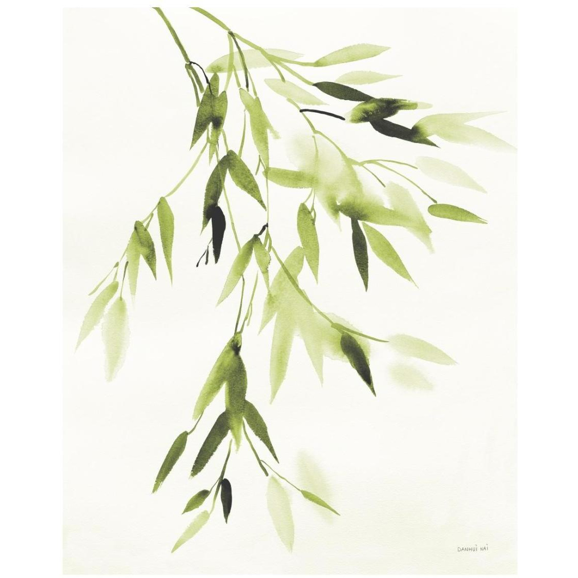 Bamboo Leaves IV Green -Paper Art-22&quotx26"