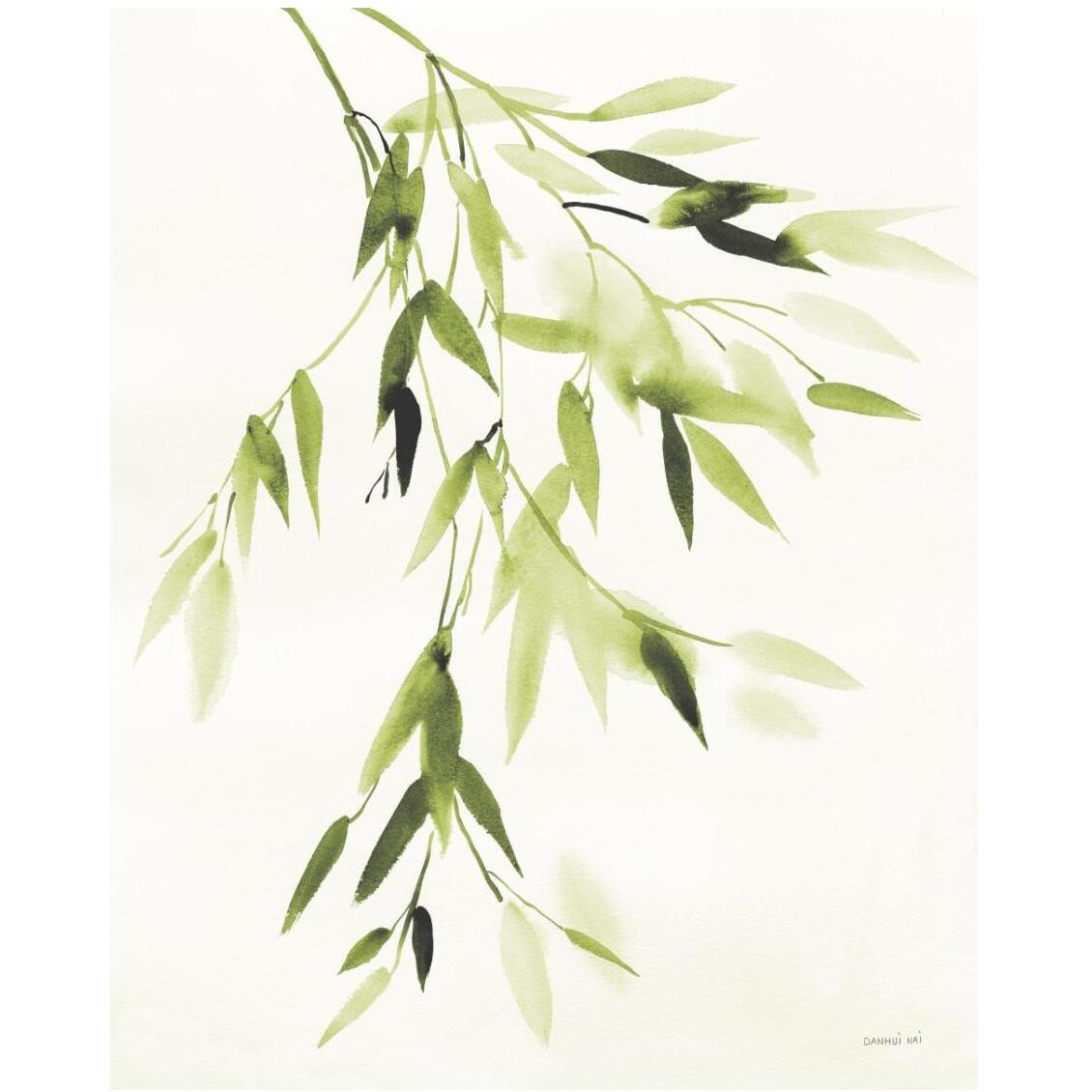 Bamboo Leaves IV Green -Paper Art-24&quotx30"