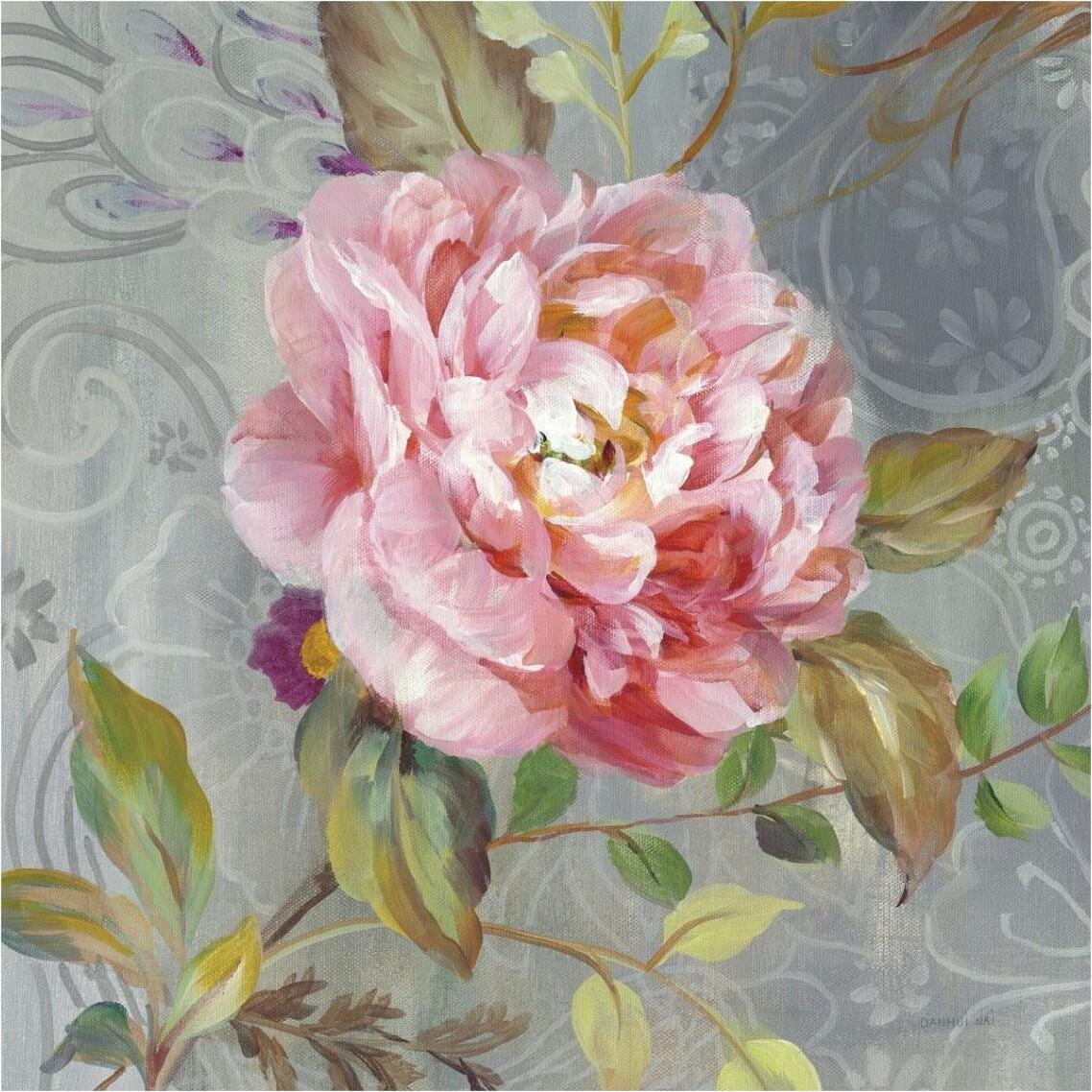 Peonies and Paisley II -Paper Art-38&quotx38"