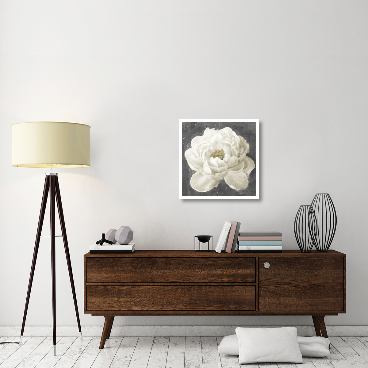 Vivid Floral I White Flower -Paper Art-26&quotx26"