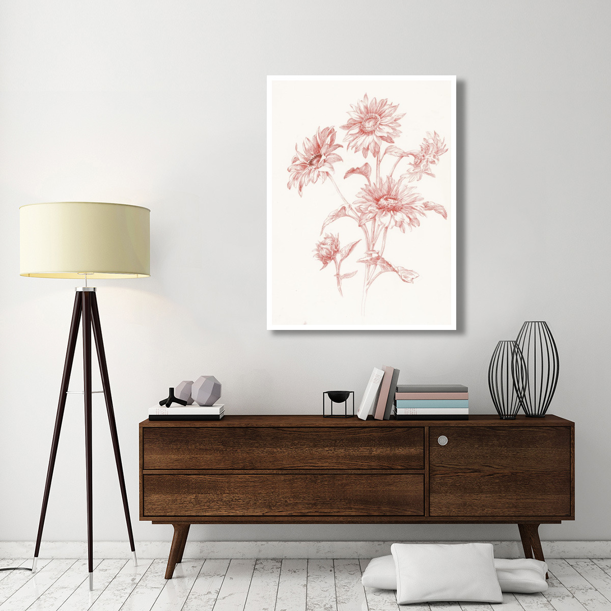 Farm Nostalgia Flowers I -Paper Art-38&quotx50"