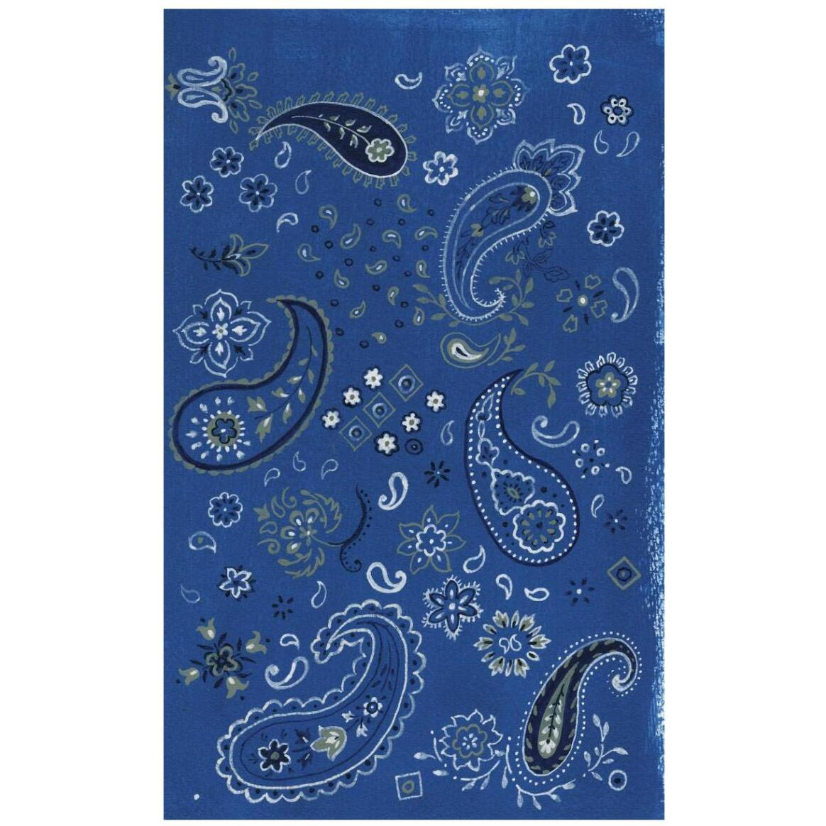 Farm Nostalgia Blue Paisley -Paper Art-26.8&quotx42"