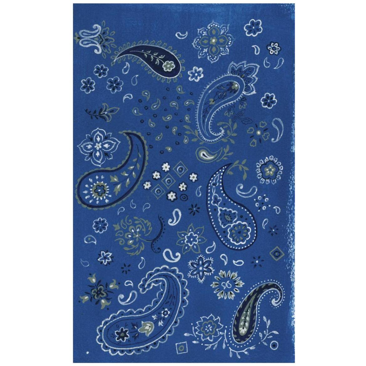 Farm Nostalgia Blue Paisley -Paper Art-29.28&quotx46"