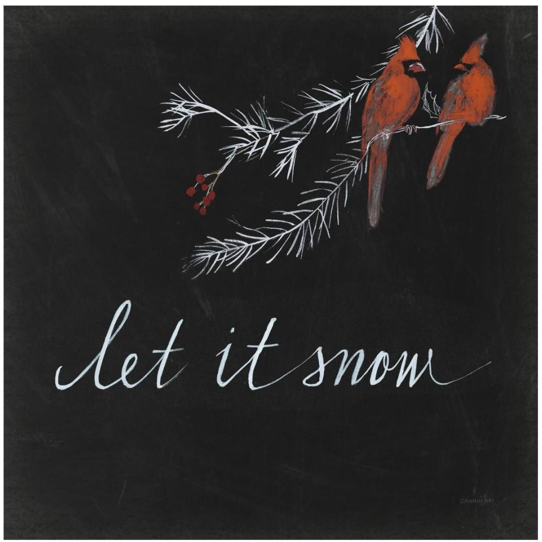 Cardinal Chalkboard II -Paper Art-20&quotx20"
