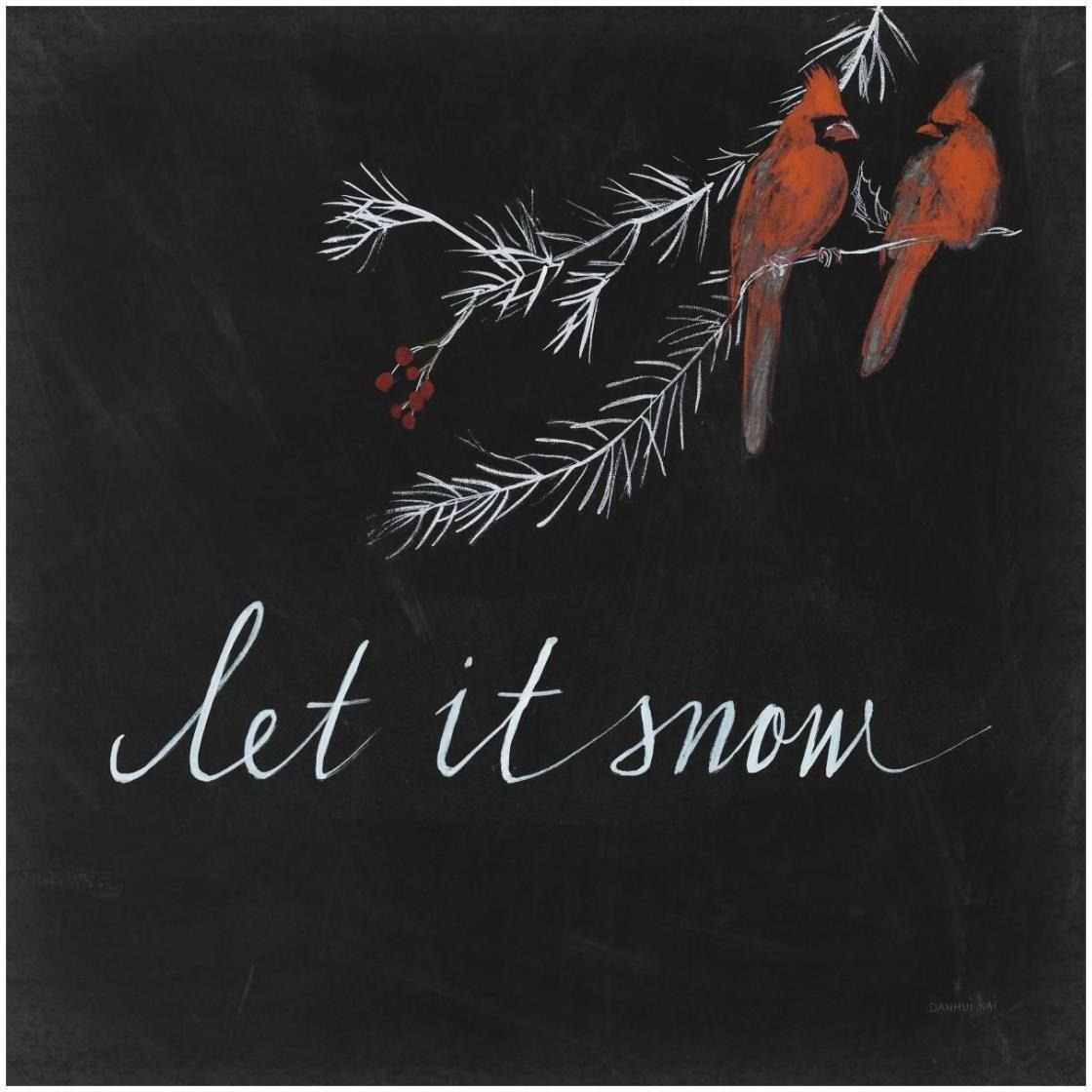 Cardinal Chalkboard II -Paper Art-26&quotx26"