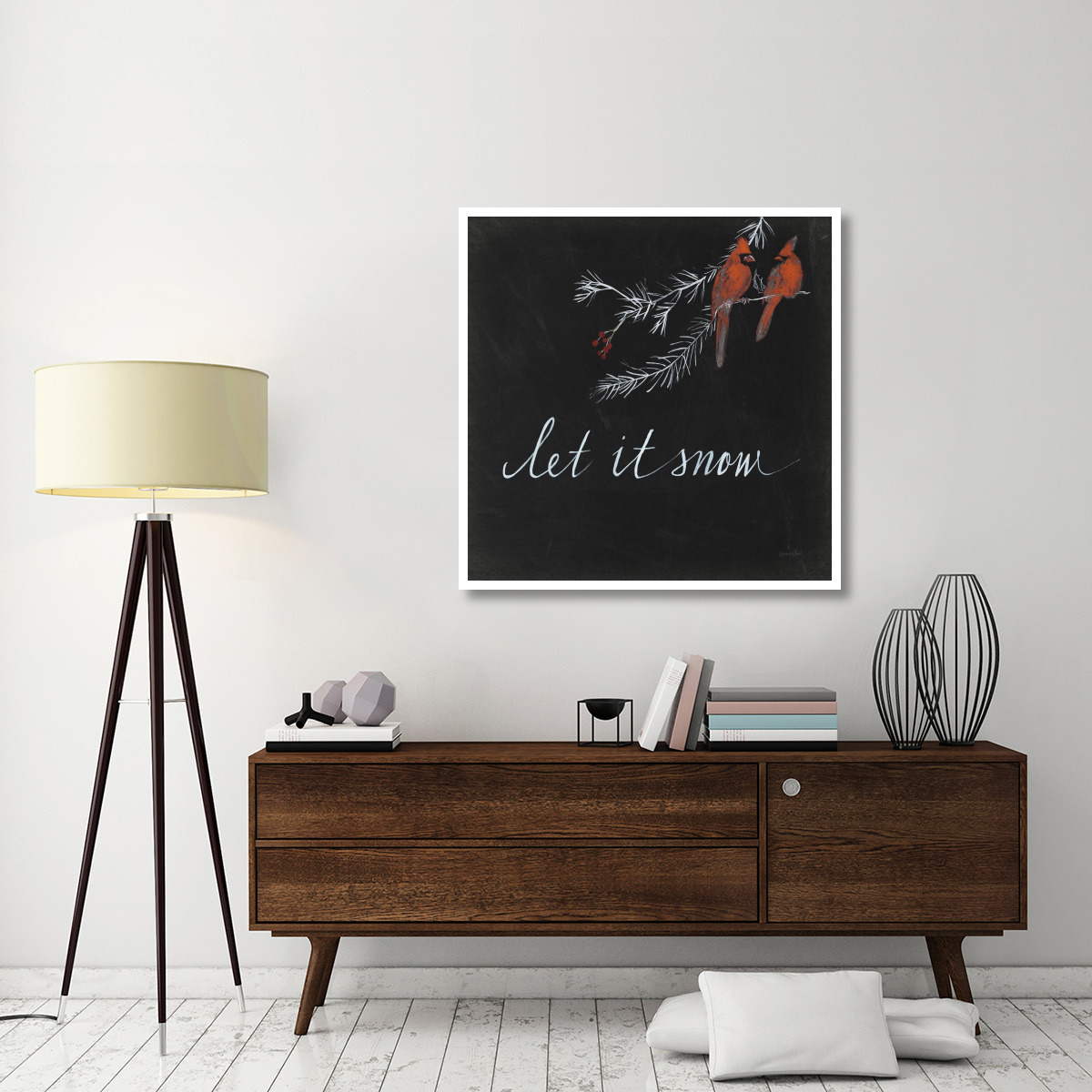 Cardinal Chalkboard II -Paper Art-42&quotx42"