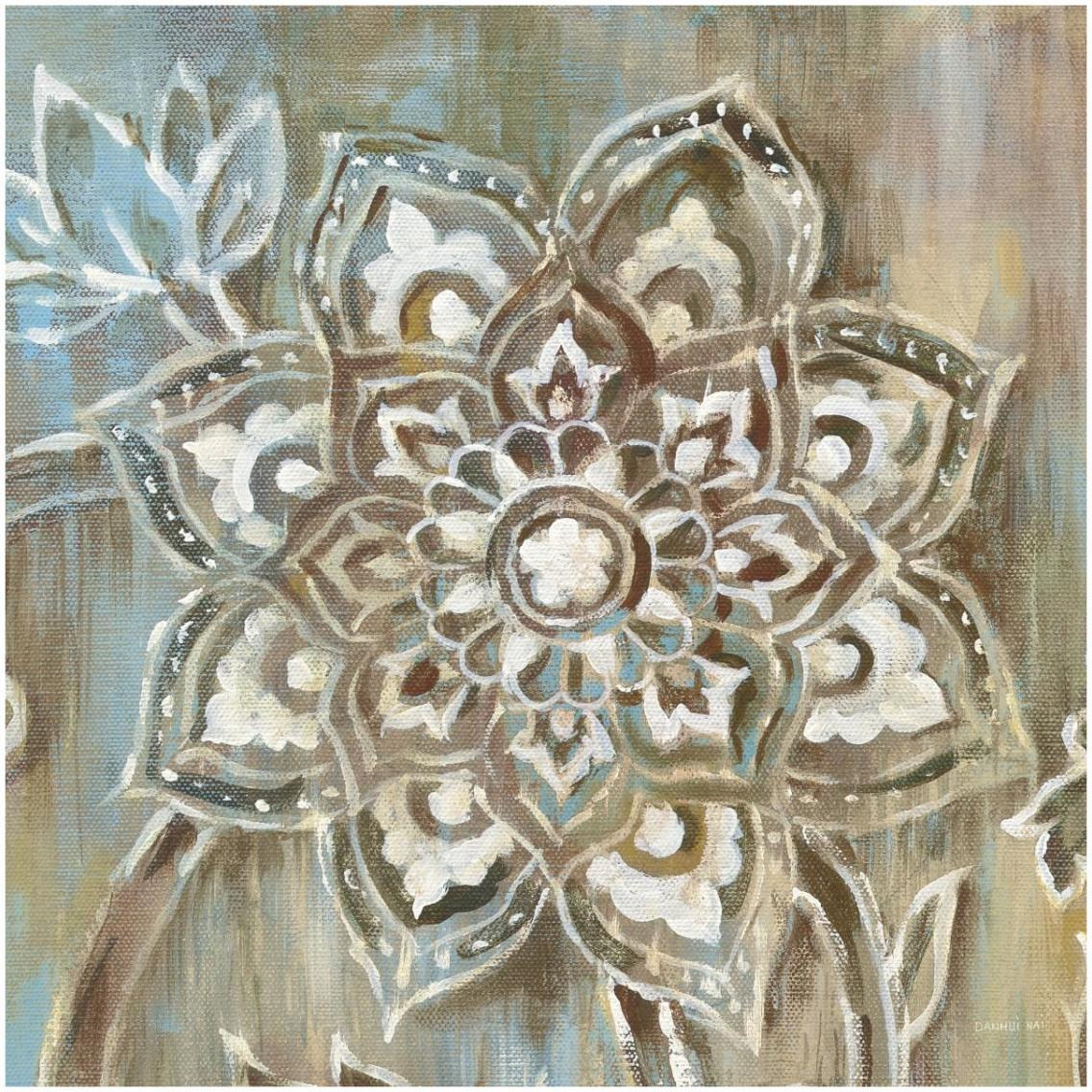 Henna II Blue -Paper Art-32&quotx32"
