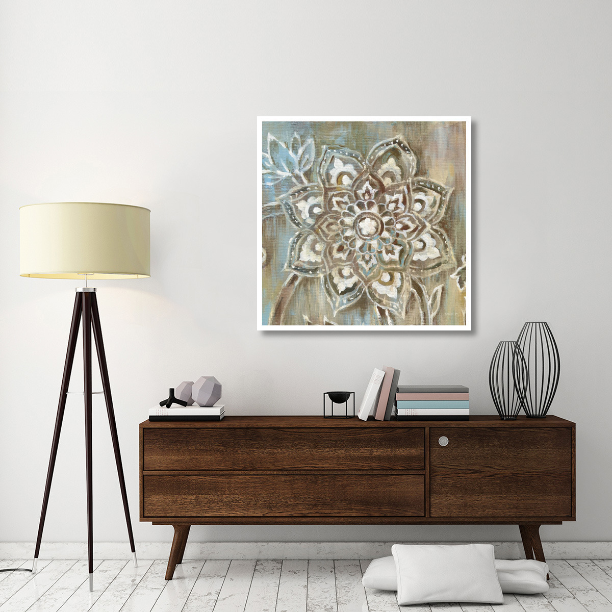 Henna II Blue -Paper Art-42&quotx42"