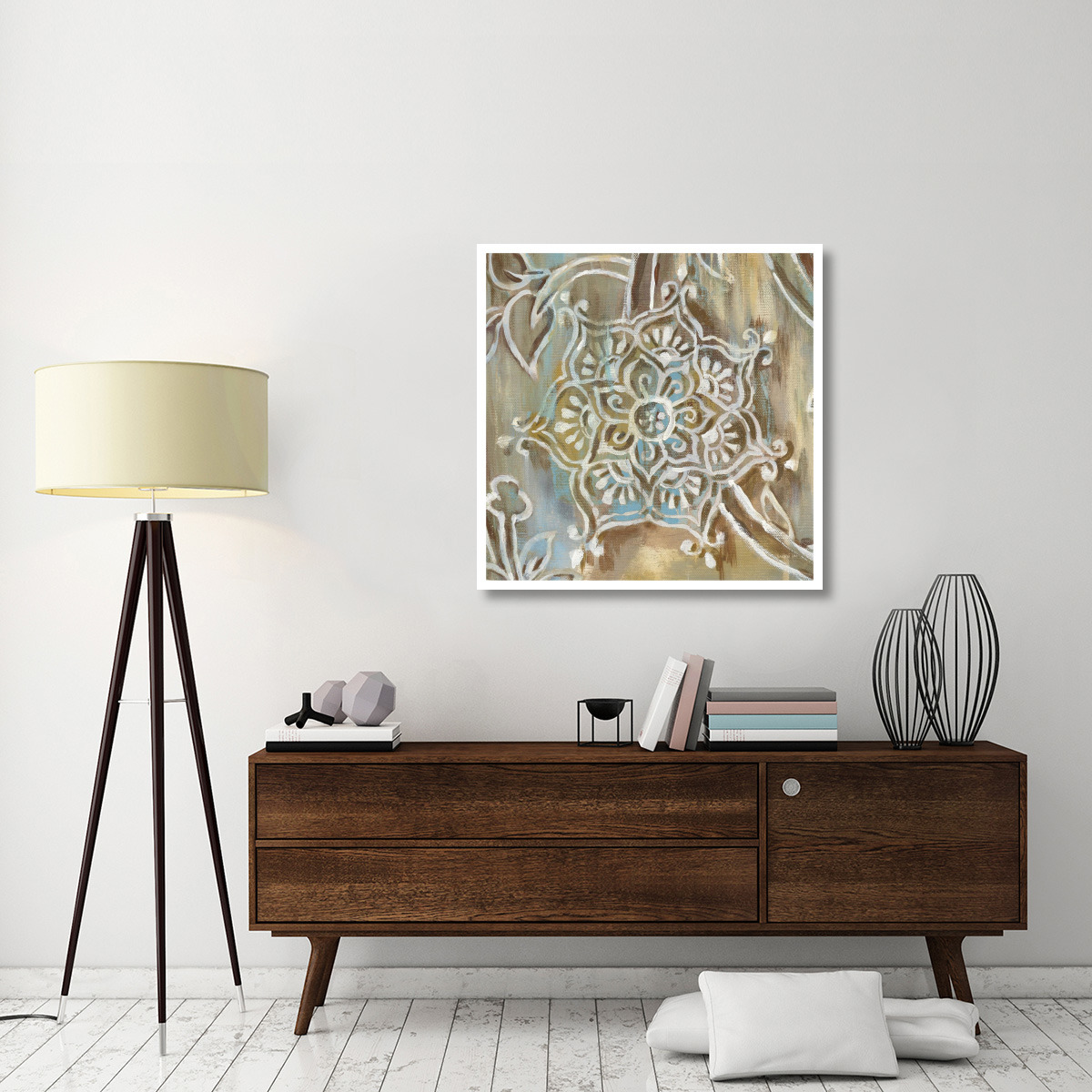 Henna III Blue -Paper Art-38&quotx38"