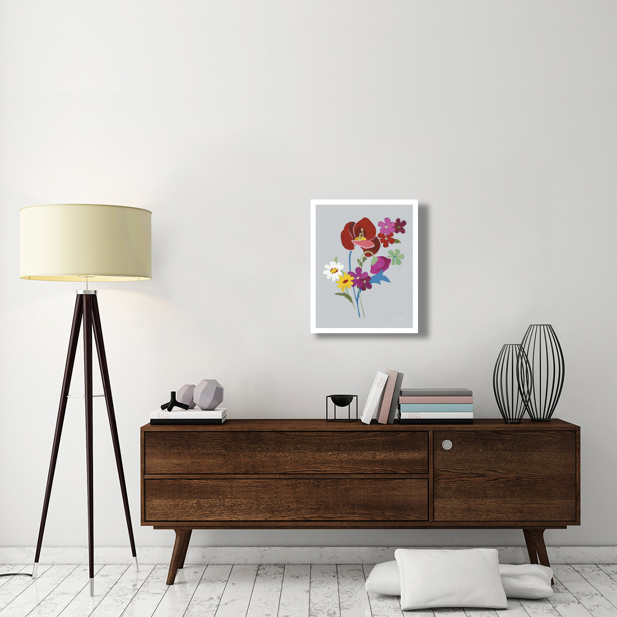 Alpine Bouquet II Gray -Paper Art-22&quotx26"