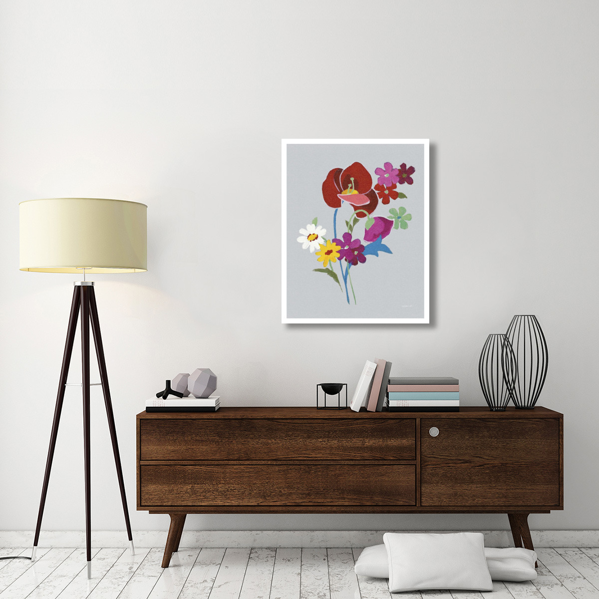 Alpine Bouquet II Gray -Paper Art-30&quotx37"
