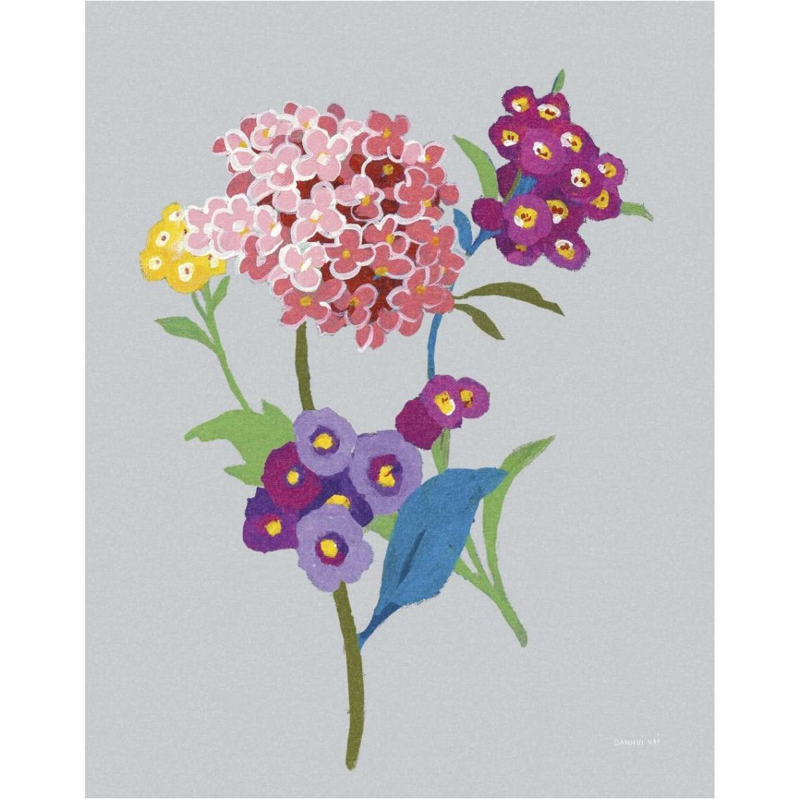 Alpine Bouquet III Gray -Paper Art-30&quotx37"