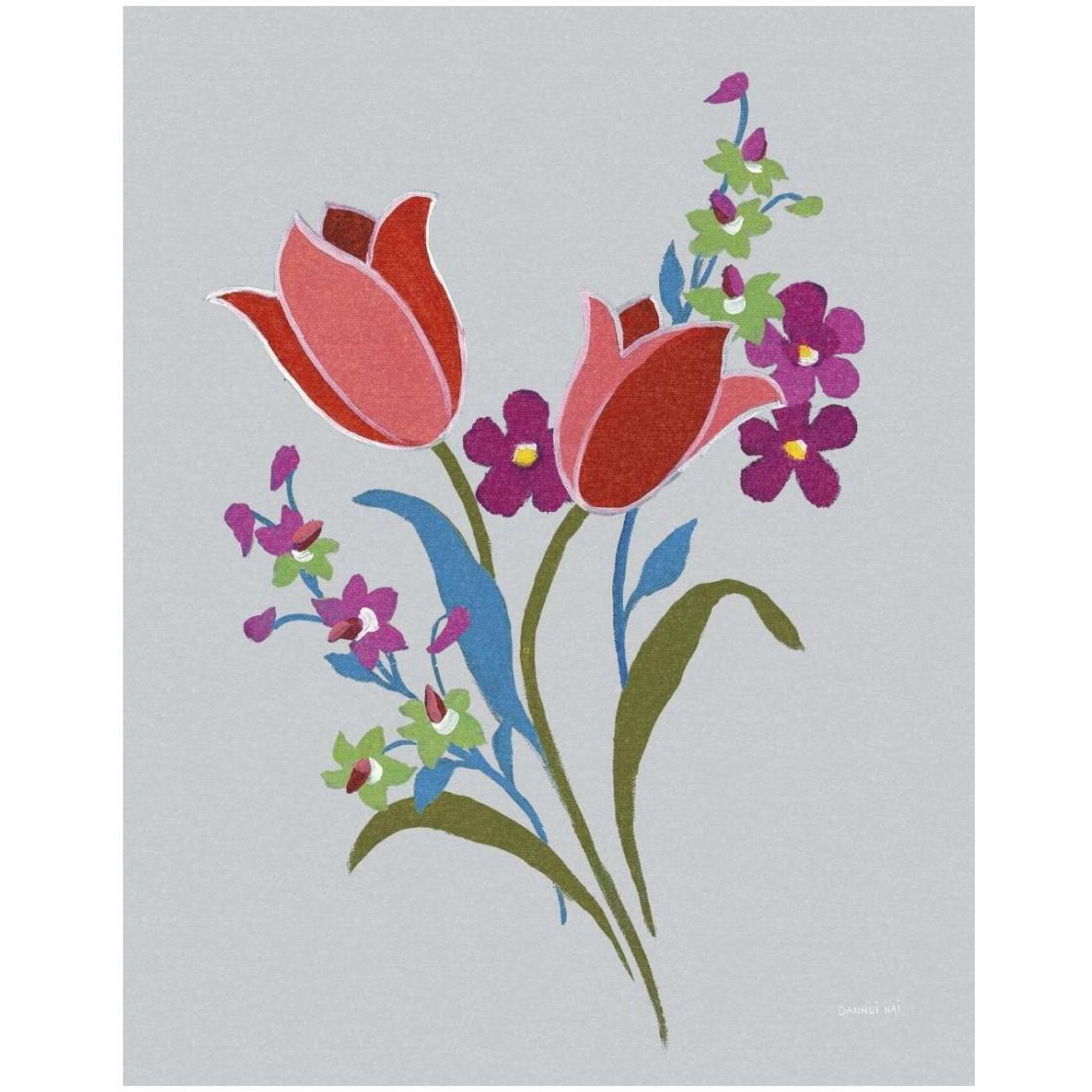 Alpine Bouquet IV Gray -Paper Art-22&quotx26"