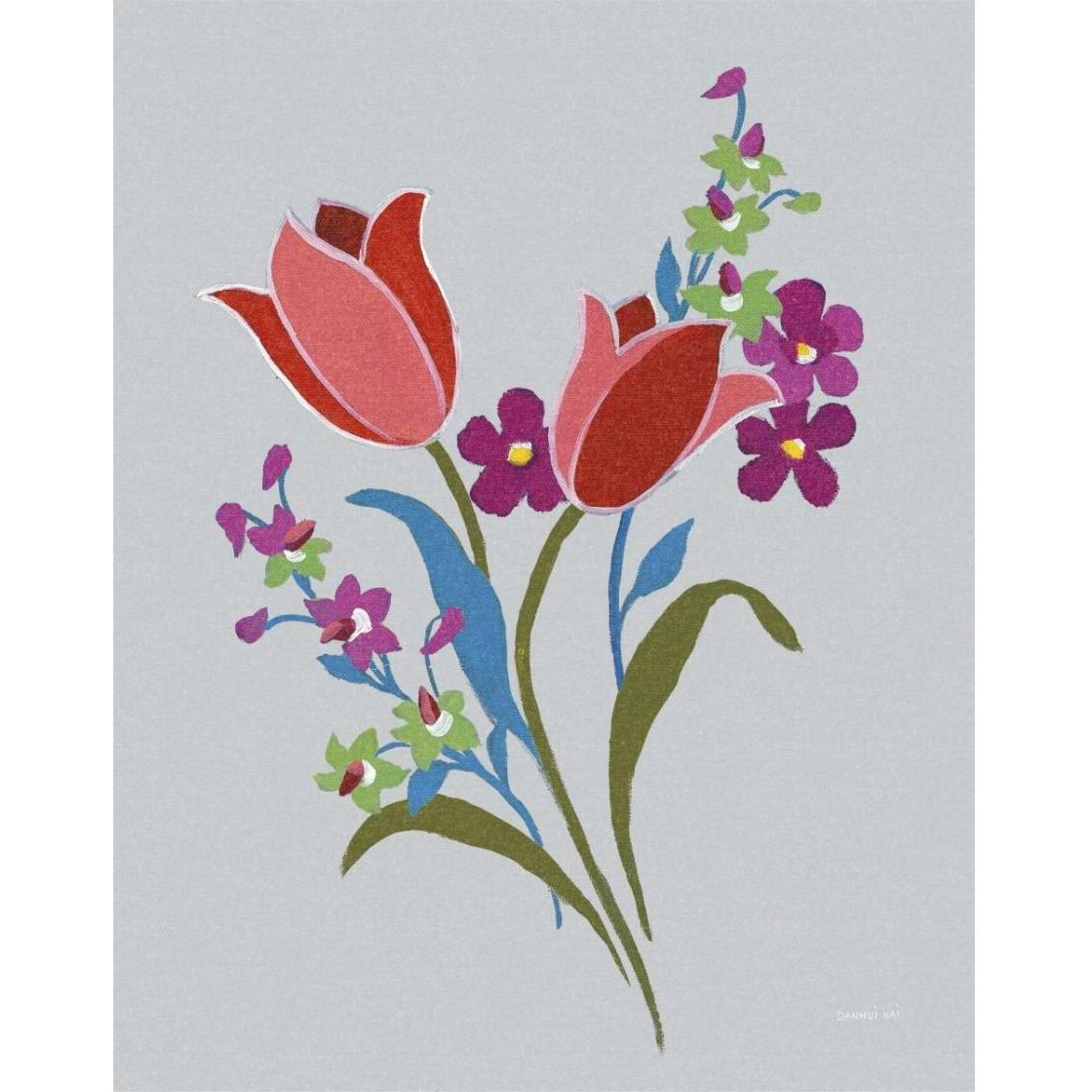 Alpine Bouquet IV Gray -Paper Art-24&quotx30"