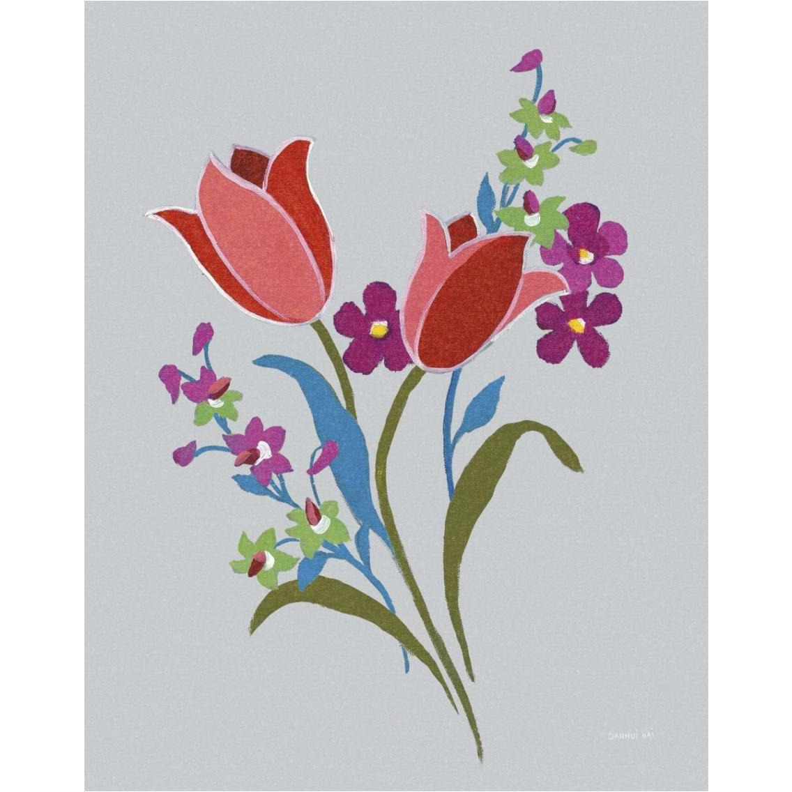 Alpine Bouquet IV Gray -Paper Art-30&quotx37"