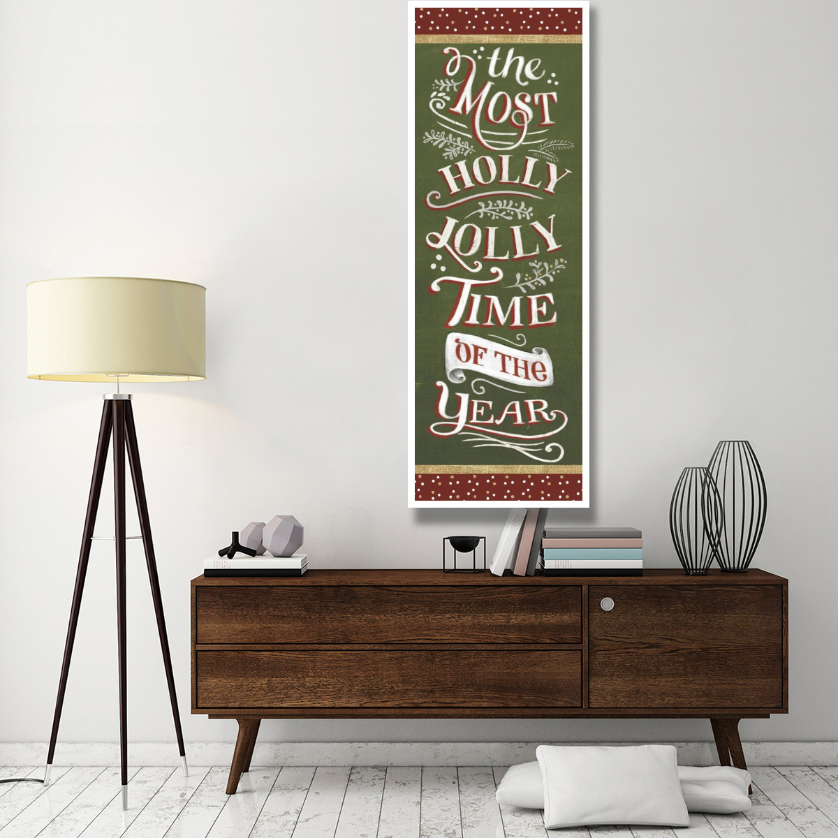 Santas List Holly Jolly -Paper Art-26&quotx74"