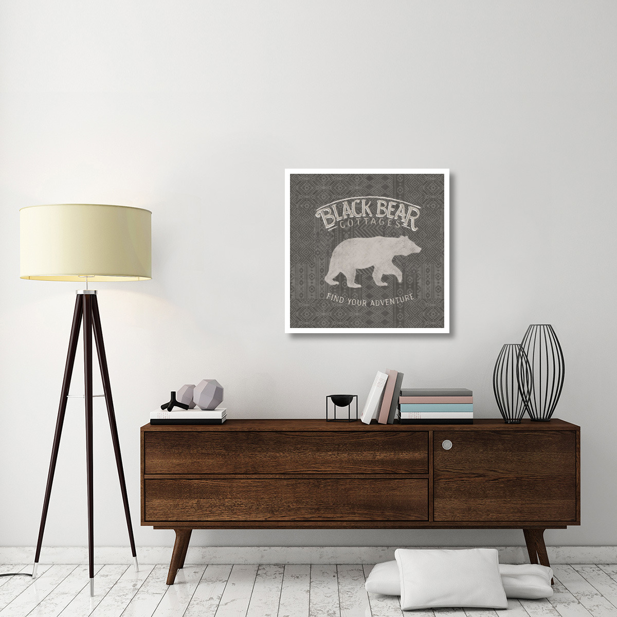 Soft Lodge I Dark -Paper Art-32&quotx32"