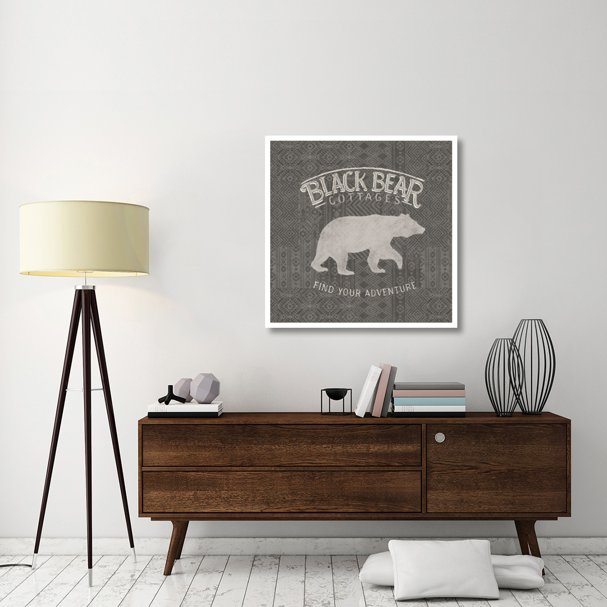 Soft Lodge I Dark -Paper Art-38&quotx38"