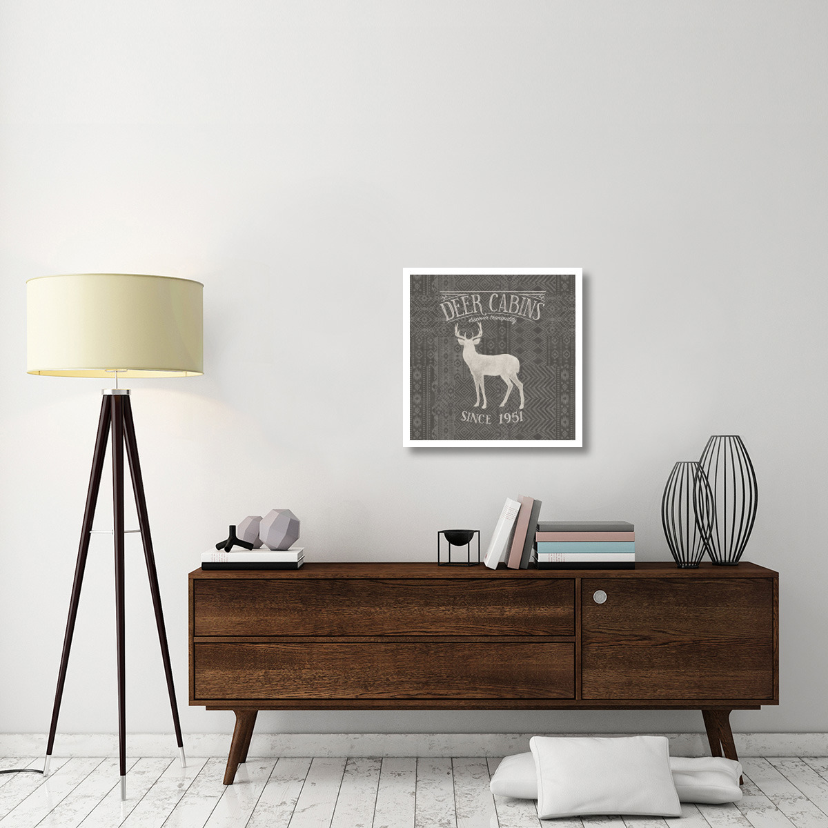 Soft Lodge III Dark -Paper Art-26&quotx26"