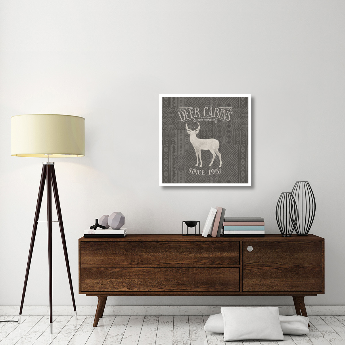 Soft Lodge III Dark -Paper Art-32&quotx32"