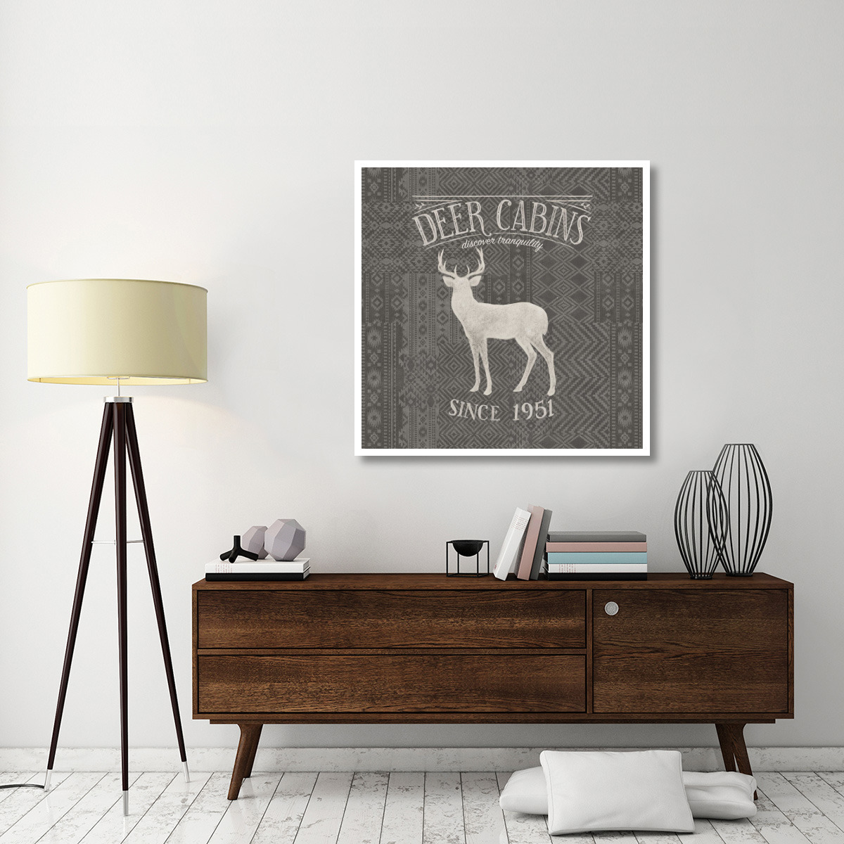 Soft Lodge III Dark -Paper Art-42&quotx42"