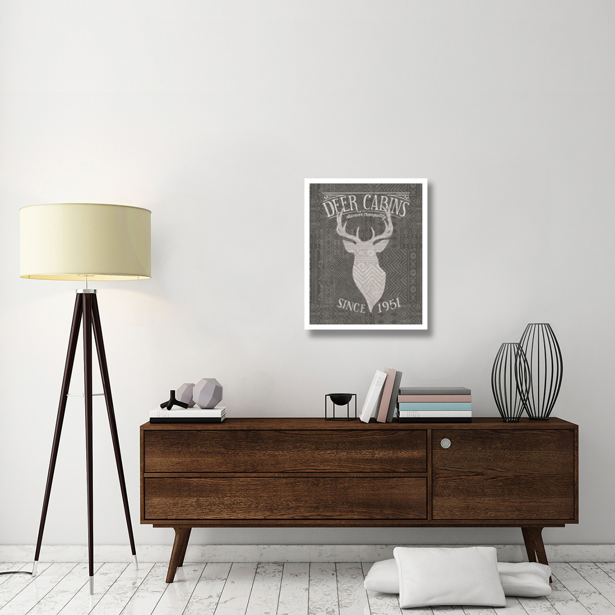 Soft Lodge VI Dark -Paper Art-24&quotx30"