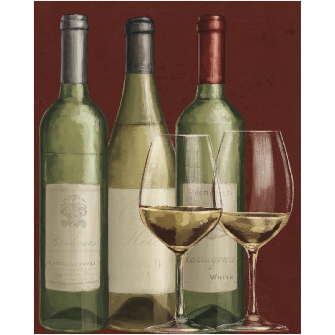 Bistro Paris White Wine -Paper Art-30&quotx37"
