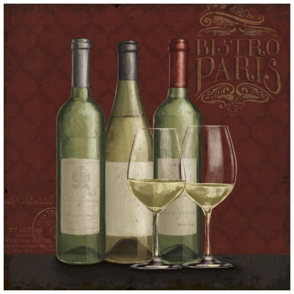 Bistro Paris White Wine v.2 -Paper Art-26&quotx26"