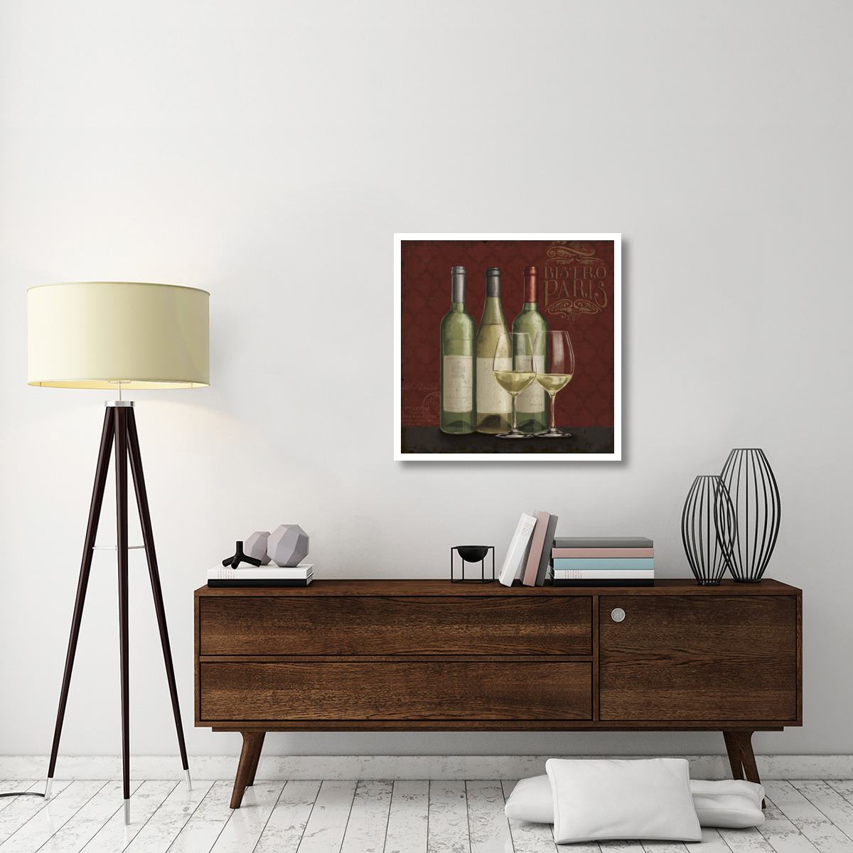 Bistro Paris White Wine v.2 -Paper Art-32&quotx32"