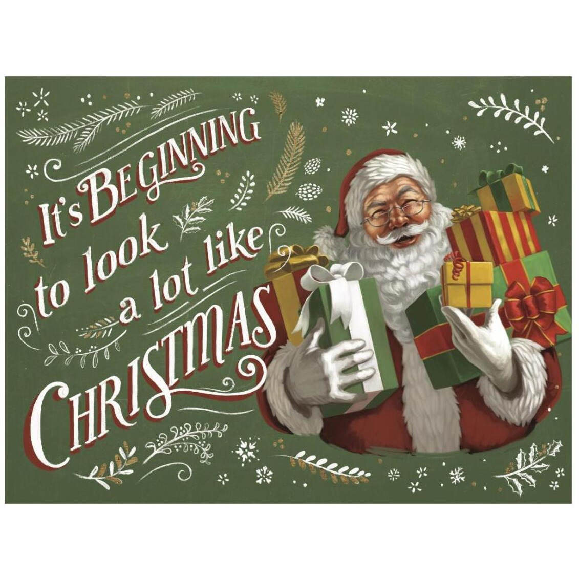 Santas List IV -Paper Art-26&quotx20"