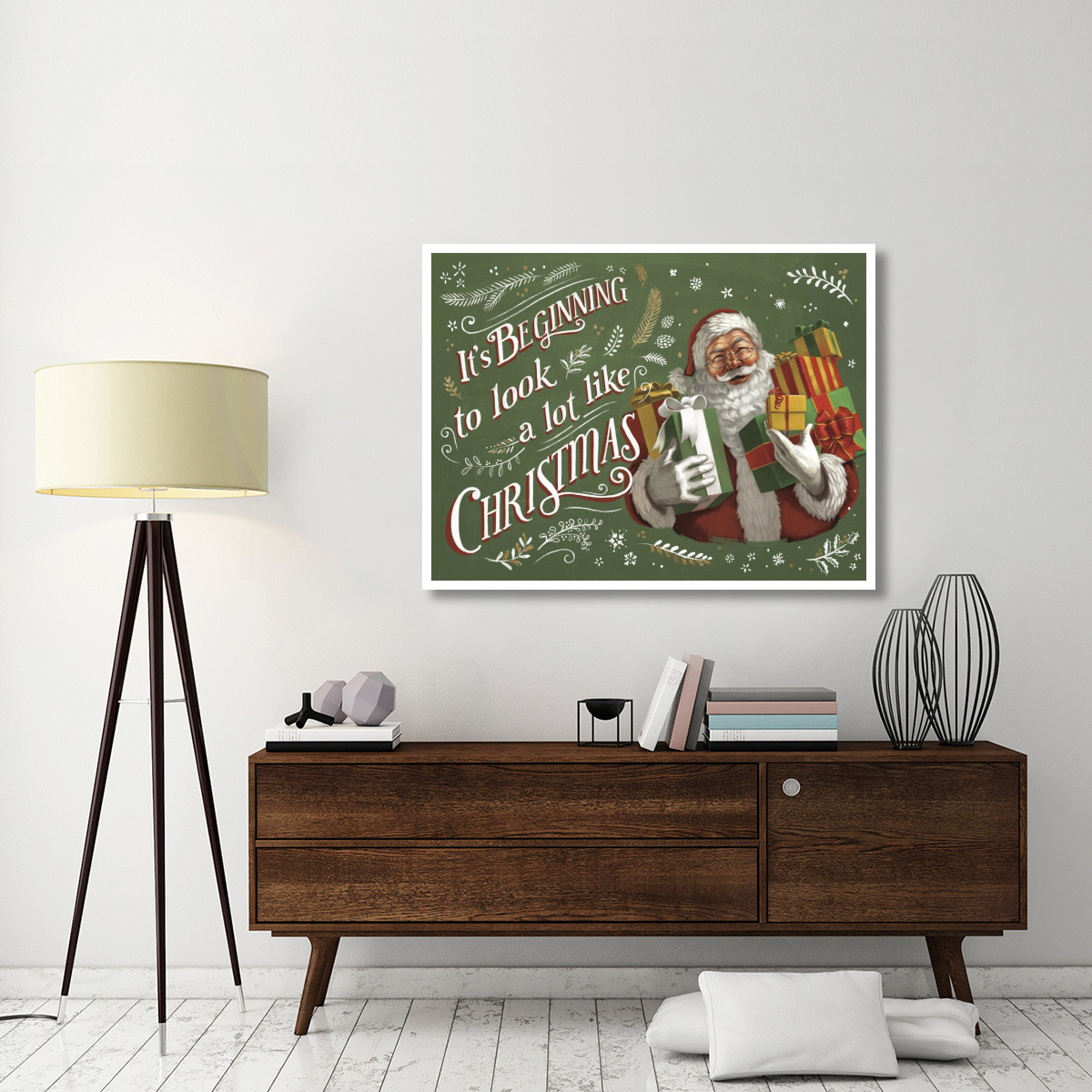 Santas List IV -Paper Art-50&quotx38"