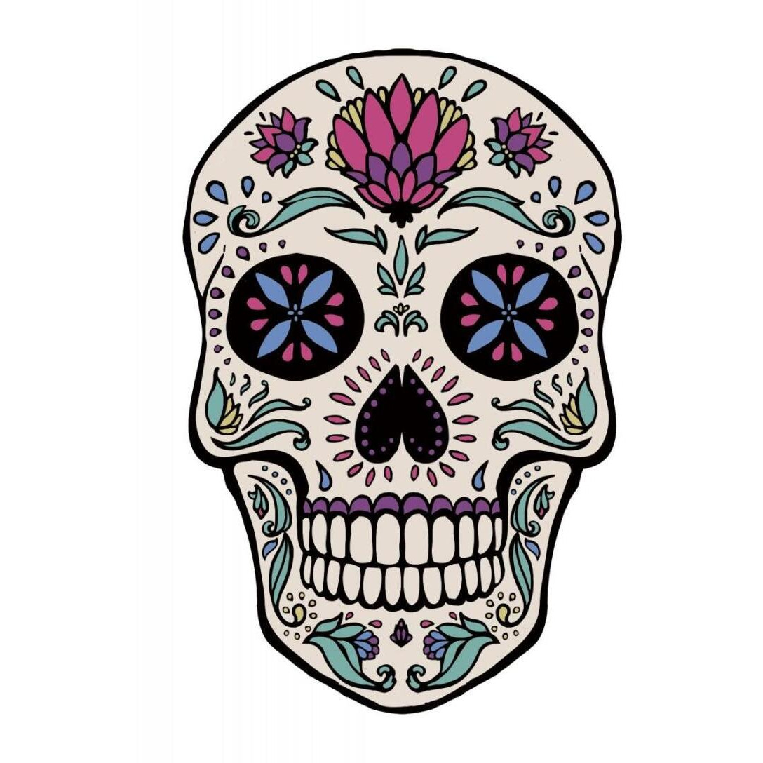 Sugar Skull II -Paper Art-17.62&quotx24"