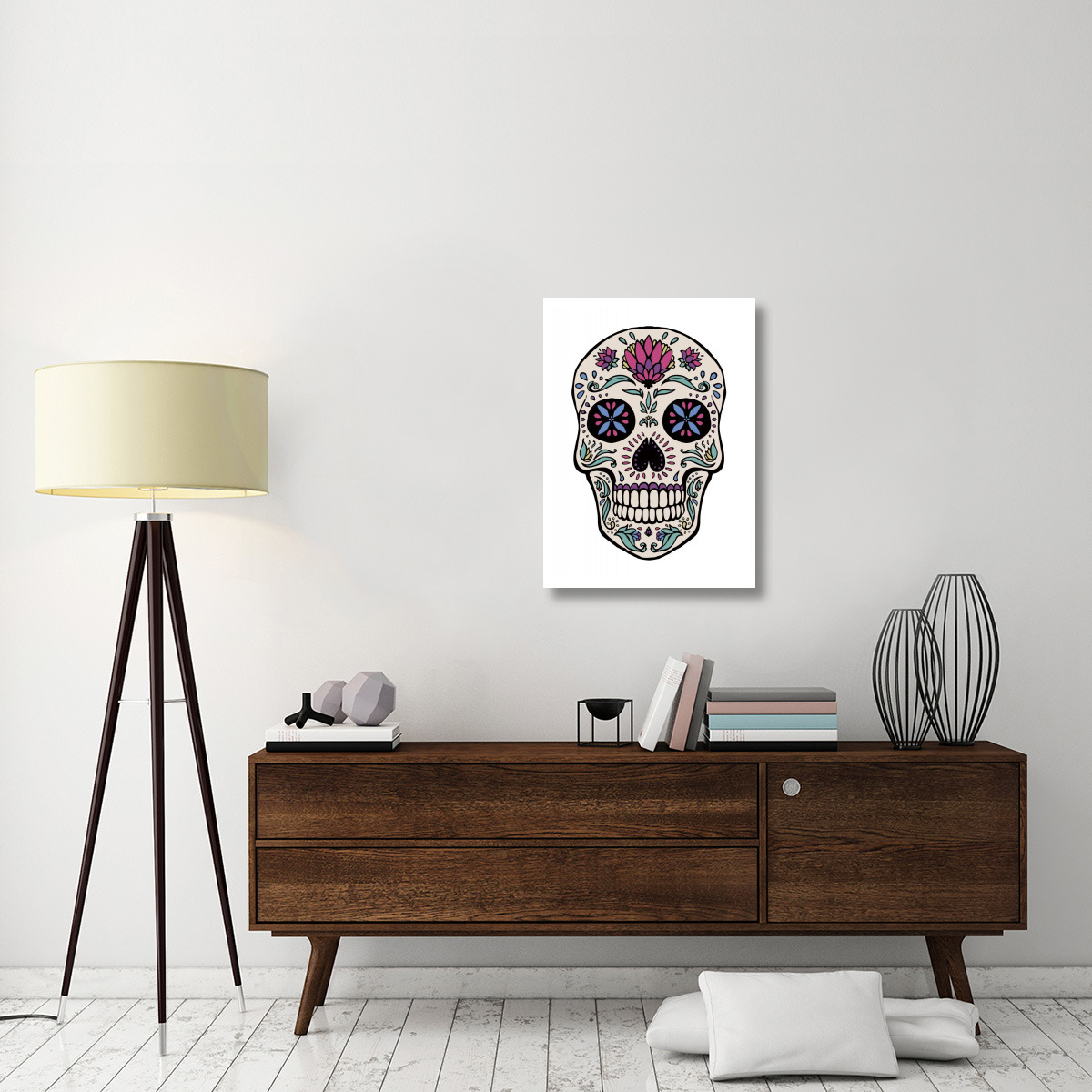 Sugar Skull II -Paper Art-23.3&quotx32"