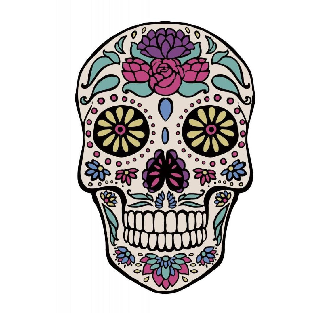 Sugar Skull III -Paper Art-17.62&quotx24"