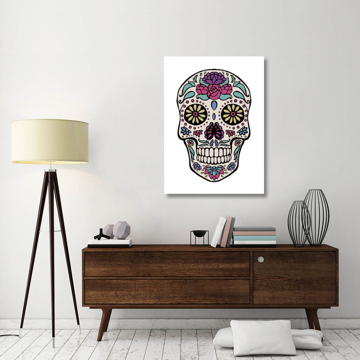 Sugar Skull III -Paper Art-33.24&quotx46"