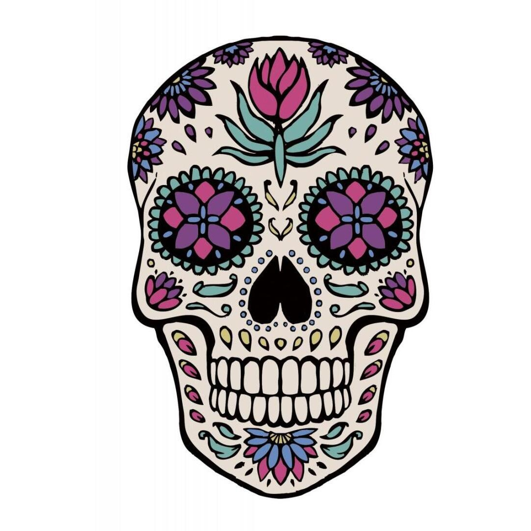 Sugar Skull IV -Paper Art-17.62&quotx24"