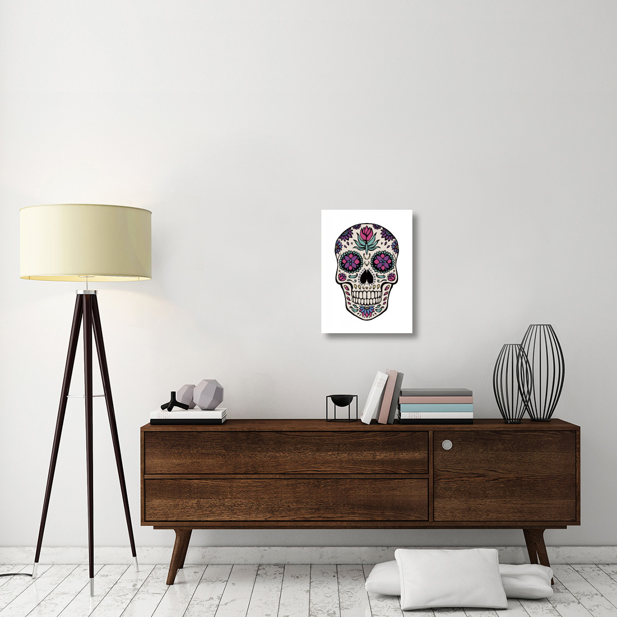 Sugar Skull IV -Paper Art-17.62&quotx24"
