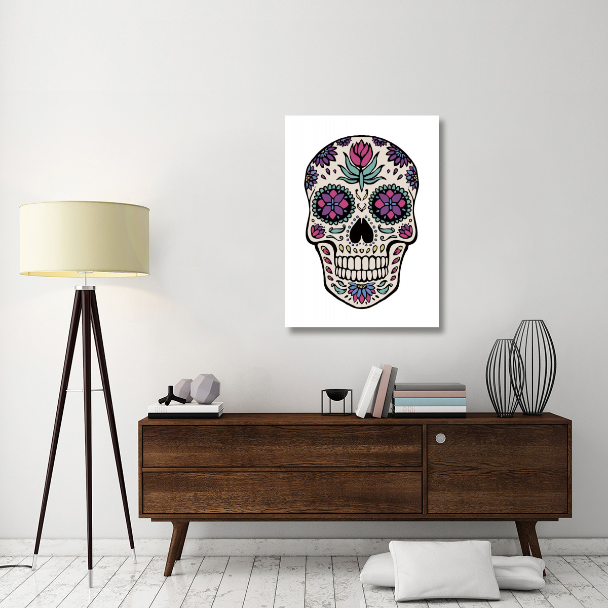 Sugar Skull IV -Paper Art-30.4&quotx42"