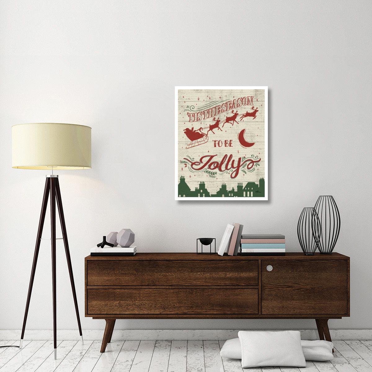 Holiday in the Woods II Red and Green -Paper Art-30&quotx37"