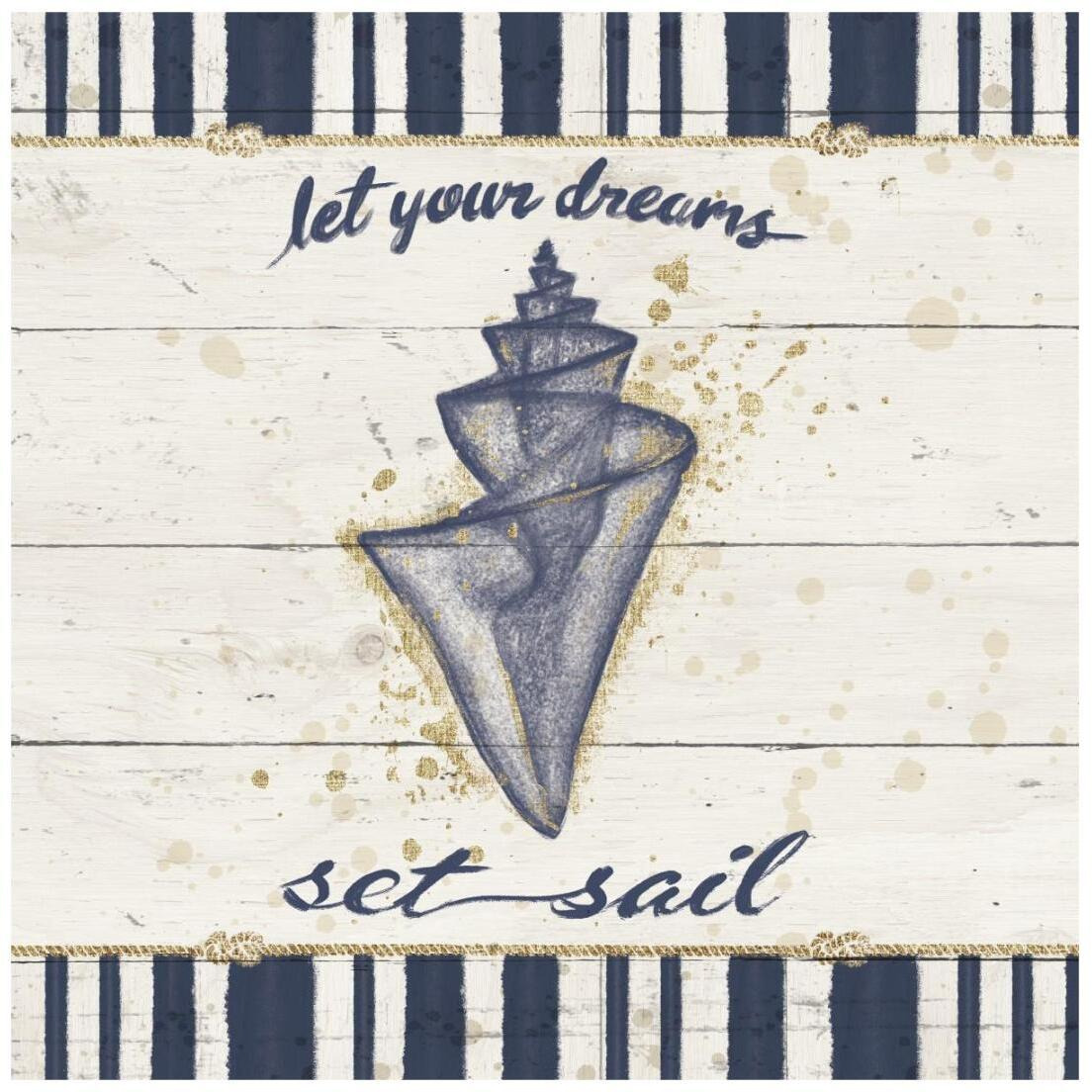 Calm Seas III Gold Rope Border -Paper Art-20&quotx20"