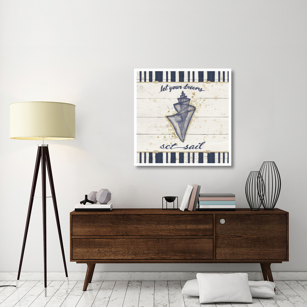 Calm Seas III Gold Rope Border -Paper Art-38&quotx38"
