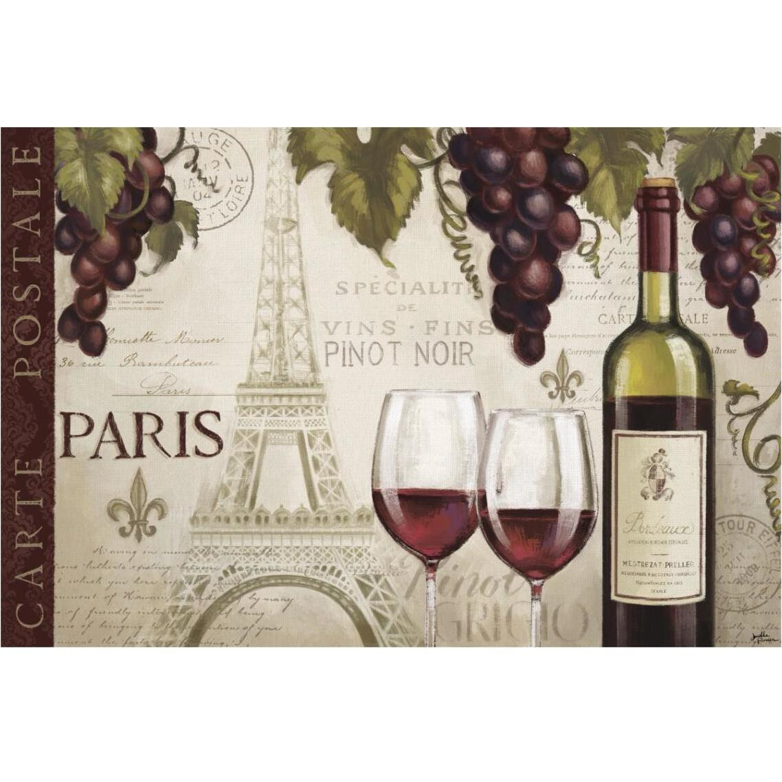 Wine in Paris I -Paper Art-38&quotx26"