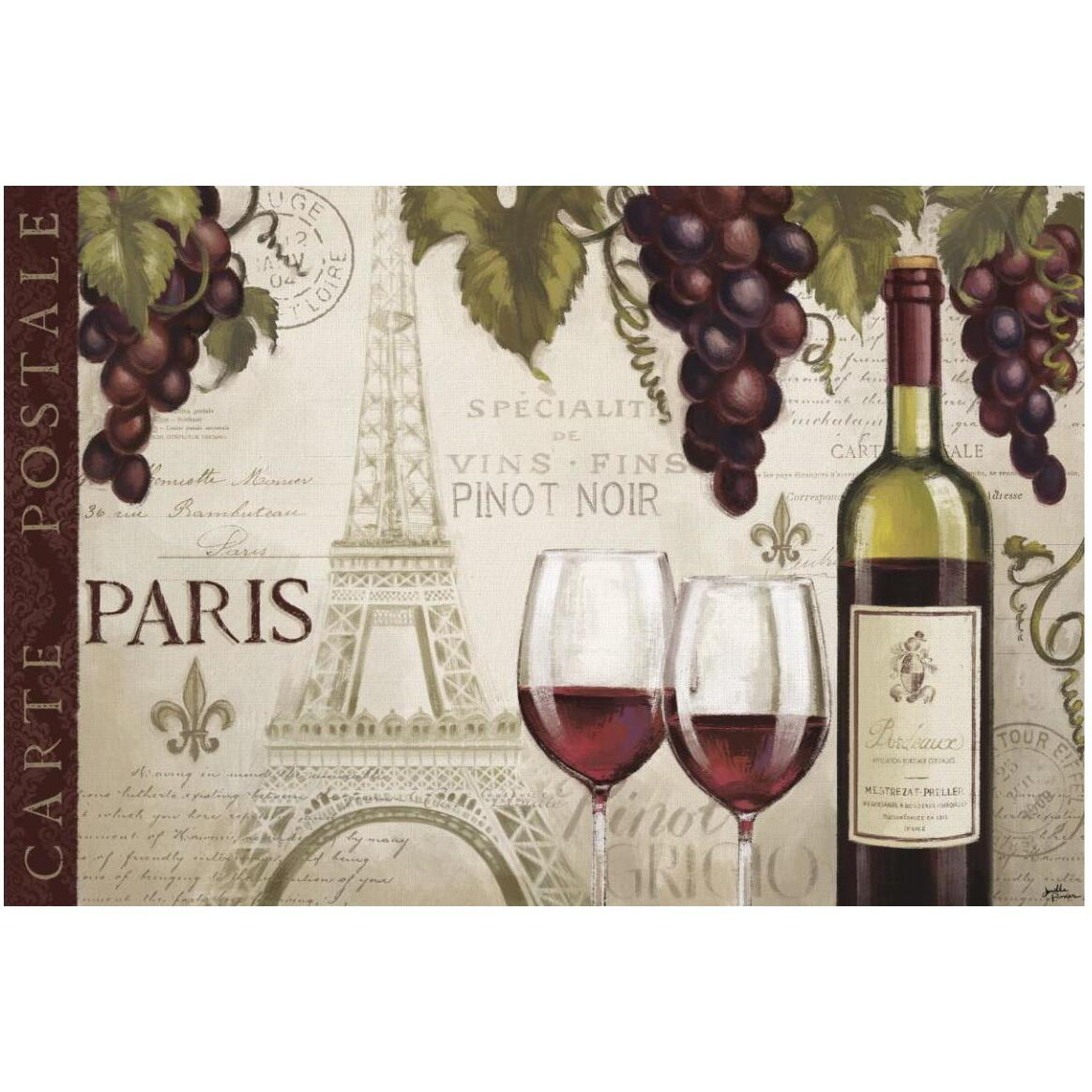 Wine in Paris I -Paper Art-50&quotx34"