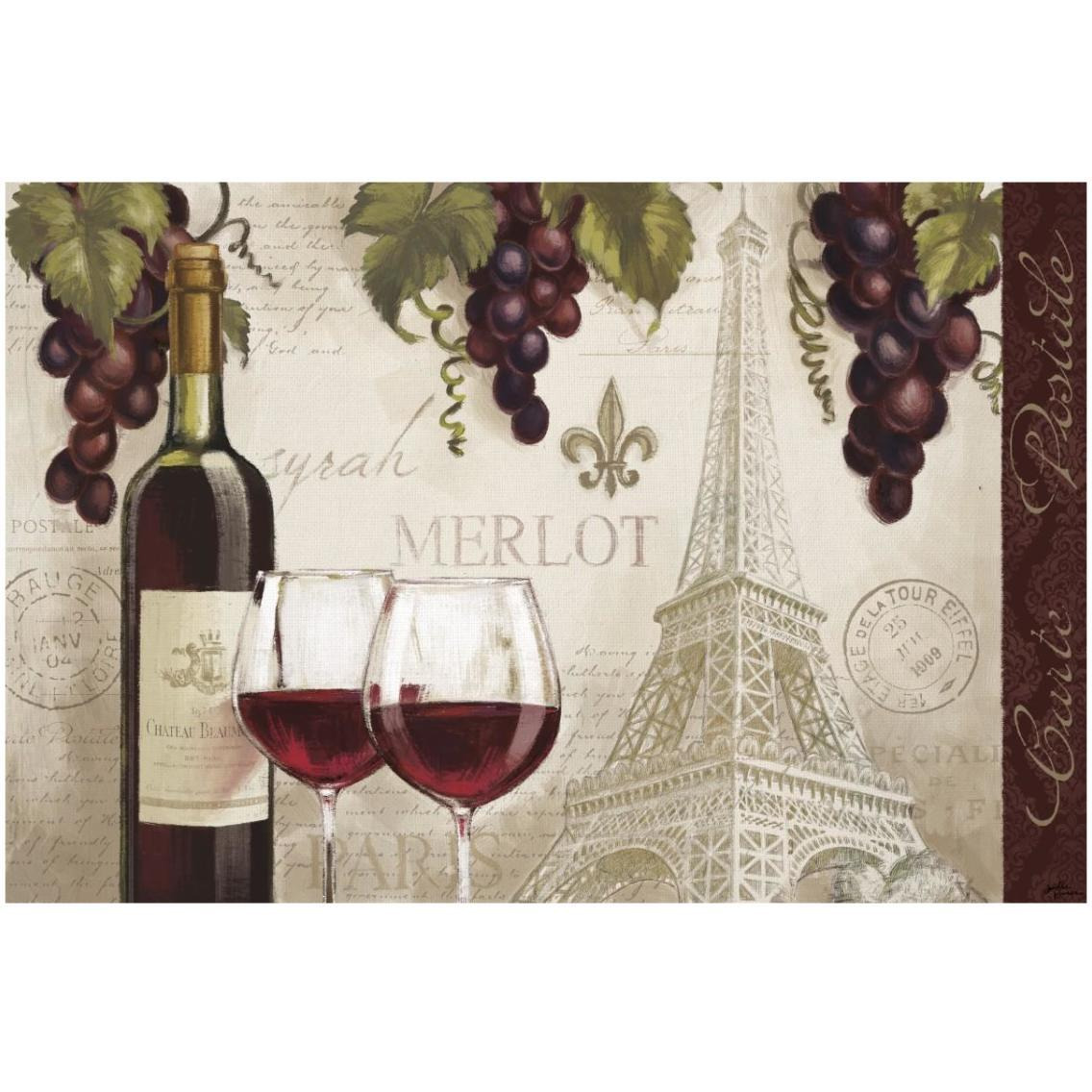 Wine in Paris II -Paper Art-32&quotx22"